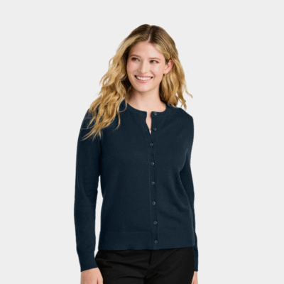 Port Authority® Women’s Easy Care Crewneck Cardigan Sweater
