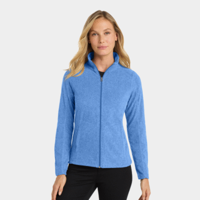 Port Authority® Women's Heather Microfleece Full-Zip Jacket
