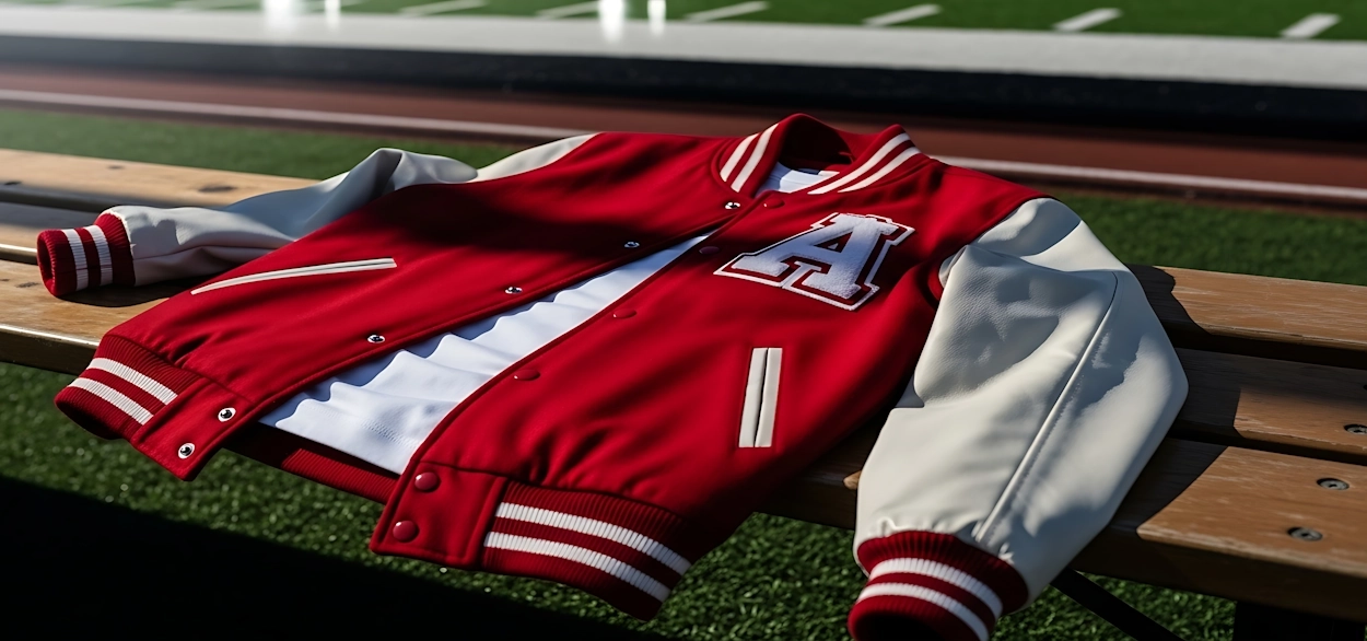 a basic varsity letterman jacket