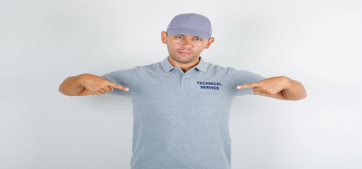 a person explains polo logo placement spot